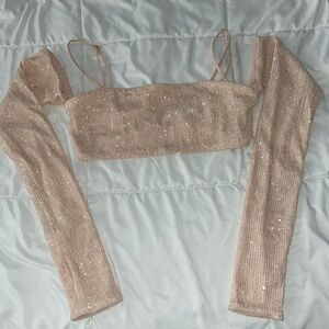 NBD Pink Bralette with removable sleeves M